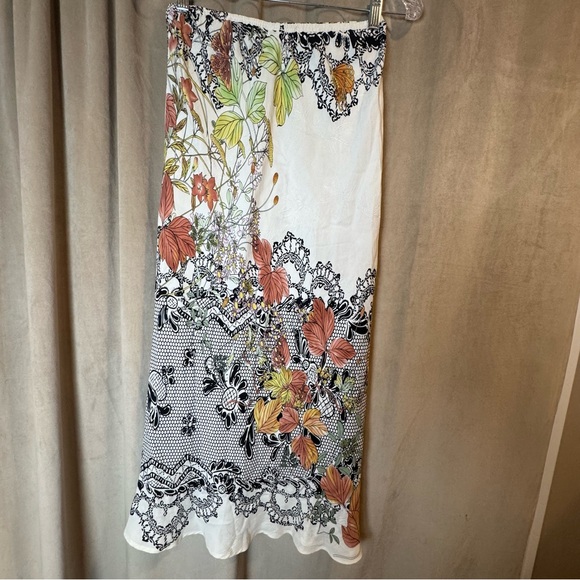 Citron Santa Monica 100% Silk Skirt with texture Floral Design boho contemporary - Picture 5 of 5